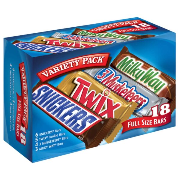 SNICKERS, TWIX, 3 MUSKETEERS & MILKY WAY 18 Count
