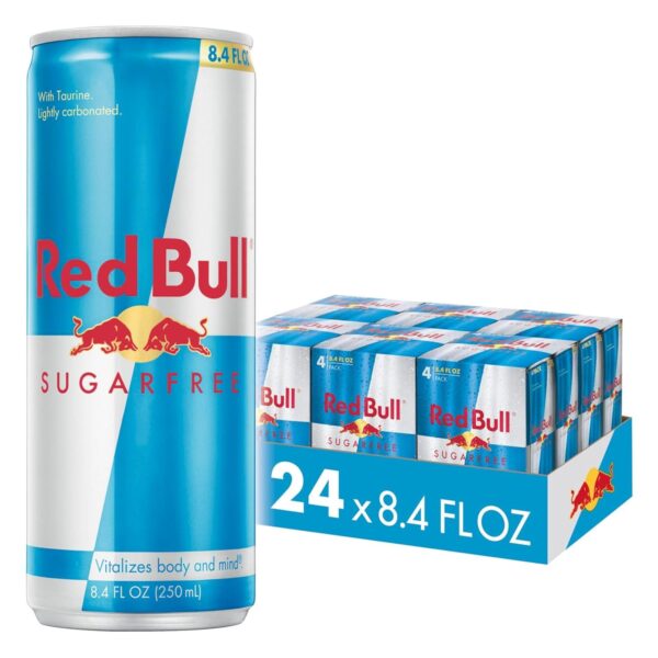 Red Bull Sugar Free Energy Drink 8.4 Fl Oz, 6 Packs of 4 Cans (Pack of 24)