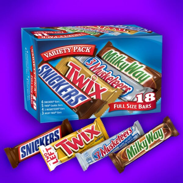 SNICKERS, TWIX, 3 MUSKETEERS & MILKY WAY 18 Count