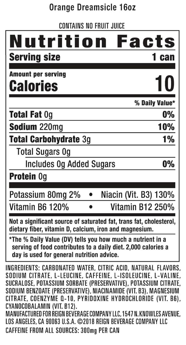 Reign Total Body Fuel 16 Fl Oz (Pack of 12)