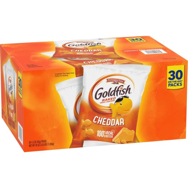 Goldfish Cheddar Crackers Goldfish Cheddar Crackers Snack Packs, 30 Count
