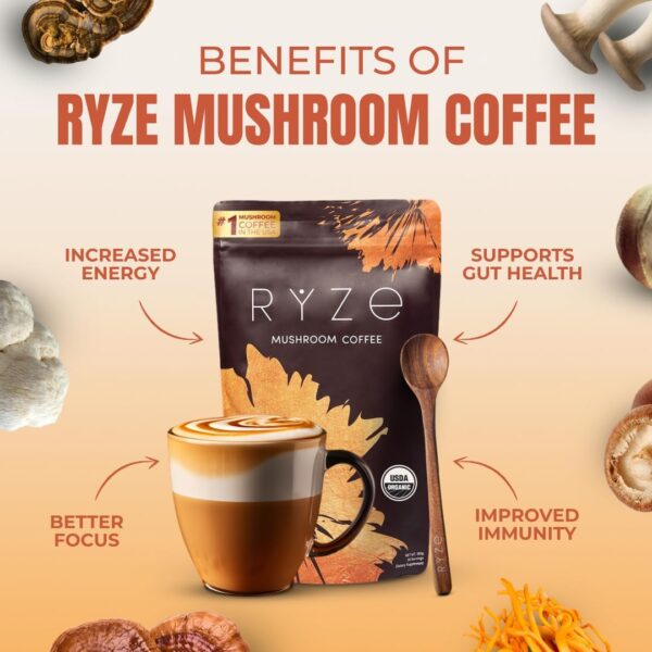 RYZE Mushroom Coffee | 6 Adaptogenic Mushrooms