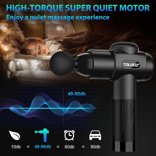 TOLOCO Massage Gun, Deep Tissue Back Massage for Athletes for Pain Relief