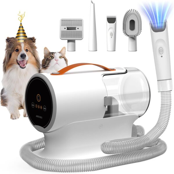 AIRROBO Dog Grooming Vacuum, Dog Grooming Kit,12000Pa Strong Pet Grooming Vacuum for Dogs