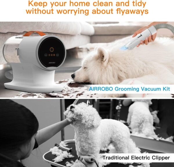 AIRROBO Dog Grooming Vacuum, Dog Grooming Kit,12000Pa Strong Pet Grooming Vacuum for Dogs