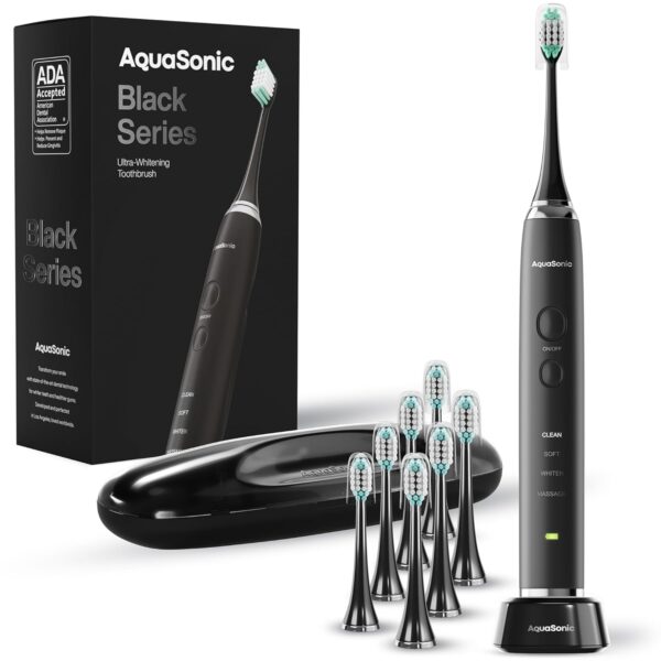 Aquasonic Black Series Ultra Whitening Toothbrush – ADA Accepted Electric Toothbrush