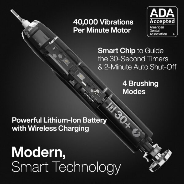 Aquasonic Black Series Ultra Whitening Toothbrush – ADA Accepted Electric Toothbrush